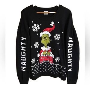 Black Naughty Grinch Christmas Sweatshirt